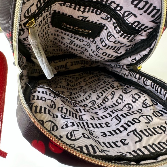 Juicy Couture Beautiful Black with Cherries Nylon Sling Purse - Picture 8 of 9